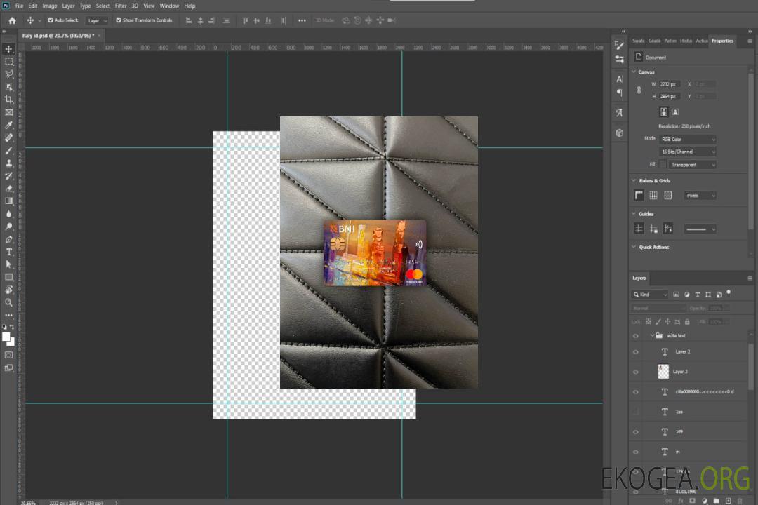 Banque indonésienne Negara indonesia (BNI) mastercard photolook recto template